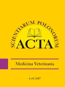 Acta Scientiarum Polonorum. Medicina Veterinaria 4, 2007