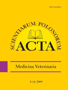 Acta Scientiarum Polonorum. Medicina Veterinaria 4, 2009