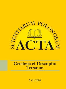 Acta Scientiarum Polonorum. Geodesia et Descriptio Terrarum 1, 2008
