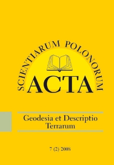 Acta Scientiarum Polonorum. Geodesia et Descriptio Terrarum 2, 2008