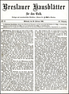 Breslauer Hausblätter für das Volk. Jg. 4, Nr. 17 (1866)