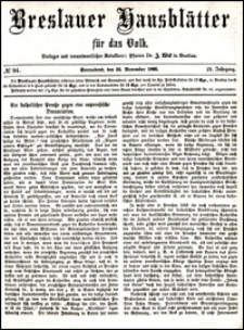 Breslauer Hausblätter für das Volk. Jg. 4, Nr. 94 (1866) + Beilage