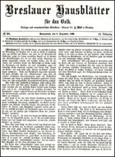 Breslauer Hausblätter für das Volk. Jg. 4, Nr. 98 (1866) + Beilage