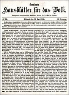 Breslauer Hausblätter für das Volk. Jg. 3, Nr. 29 (1865)