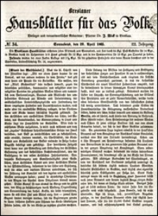 Breslauer Hausblätter für das Volk. Jg. 3, Nr. 34 (1865)