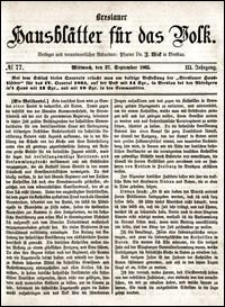 Breslauer Hausblätter für das Volk. Jg. 3, Nr. 77 (1865)