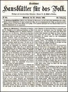Breslauer Hausblätter für das Volk. Jg. 3, Nr. 85 (1865)