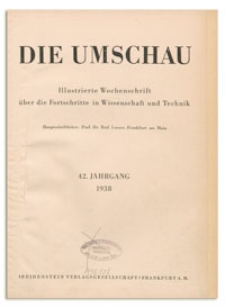 Die Umschau : Illustrierte Wochenschschrift über die Fortschritte in Wissenschaft und Technik. 42. Jahrgang, 1938, Heft 4