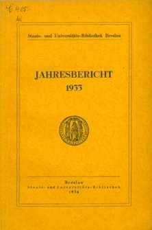 Jahresbericht. 1933