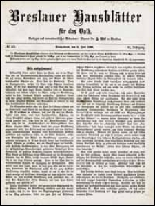 Breslauer Hausblätter für das Volk. Jg. 6, Nr. 53 (1868) + Beilage