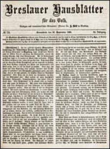 Breslauer Hausblätter für das Volk. Jg. 6, Nr. 73 (1868) + Beilage