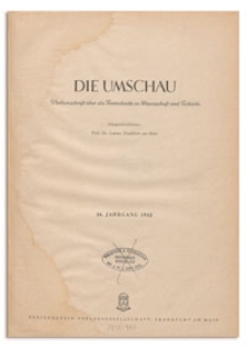 Die Umschau : Wochenschschrift über die Fortschritte in Wissenschaft und Technik. 46. Jahrgang, 1942, Heft 2