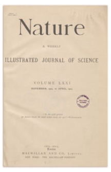 Nature : a Weekly Illustrated Journal of Science. Volume 71, 1904 November 3, [No. 1827]