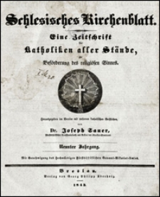 Schlesisches Kirchenblatt. Jg. 9, Inhalts-Verzeichniß (1843)
