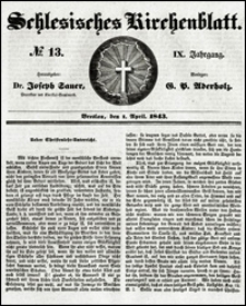 Schlesisches Kirchenblatt. Jg. 9, Nr. 13 (1843) + Beilage