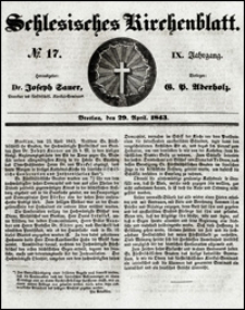 Schlesisches Kirchenblatt. Jg. 9, Nr. 17 (1843) + Beilage