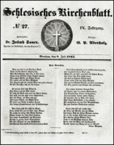 Schlesisches Kirchenblatt. Jg. 9, Nr. 27 (1843)