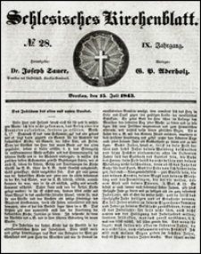 Schlesisches Kirchenblatt. Jg. 9, Nr. 28 (1843)