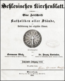 Schlesisches Kirchenblatt. Jg. 18, Inhalts-Verzeichniß (1852)