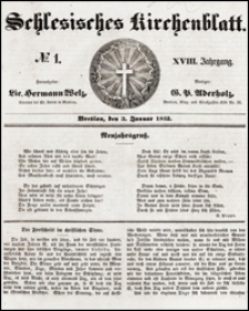 Schlesisches Kirchenblatt. Jg. 18, Nr. 1 (1852) + Beilage