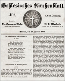 Schlesisches Kirchenblatt. Jg. 18, Nr. 2 (1852) + Beilage