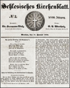 Schlesisches Kirchenblatt. Jg. 18, Nr. 3 (1852) + Beilage