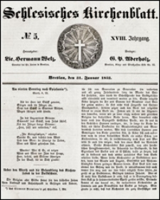 Schlesisches Kirchenblatt. Jg. 18, Nr. 5 (1852) + Beilage