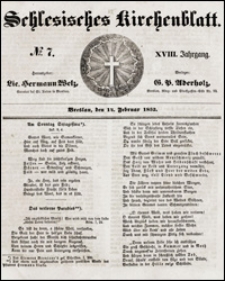 Schlesisches Kirchenblatt. Jg. 18, Nr. 7 (1852) + Beilage