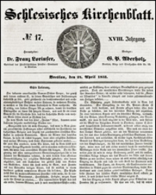 Schlesisches Kirchenblatt. Jg. 18, Nr. 17 (1852) + Beilage