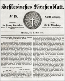 Schlesisches Kirchenblatt. Jg. 18, Nr. 18 (1852) + Beilage