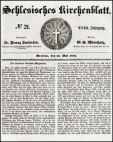 Schlesisches Kirchenblatt. Jg. 18, Nr. 21 (1852) + Beilage