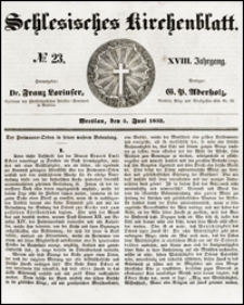 Schlesisches Kirchenblatt. Jg. 18, Nr. 23 (1852) + Beilage