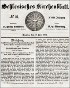 Schlesisches Kirchenblatt. Jg. 18, Nr. 25 (1852) + Beilage