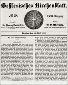 Schlesisches Kirchenblatt. Jg. 18, Nr. 28 (1852) + Beilage