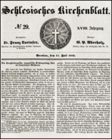 Schlesisches Kirchenblatt. Jg. 18, Nr. 29 (1852) + Beilage