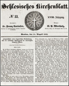 Schlesisches Kirchenblatt. Jg. 18, Nr. 33 (1852) + Beilage