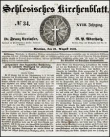 Schlesisches Kirchenblatt. Jg. 18, Nr. 34 (1852) + Beilage