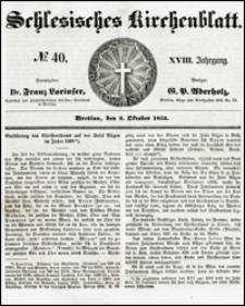 Schlesisches Kirchenblatt. Jg. 18, Nr. 40 (1852) + Beilage