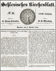 Schlesisches Kirchenblatt. Jg. 18, Nr. 41 (1852) + Beilage