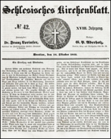Schlesisches Kirchenblatt. Jg. 18, Nr. 42 (1852) + Beilage