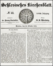 Schlesisches Kirchenblatt. Jg. 18, Nr. 43 (1852) + Beilage
