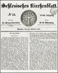 Schlesisches Kirchenblatt. Jg. 18, Nr. 44 (1852) + Beilage