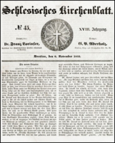 Schlesisches Kirchenblatt. Jg. 18, Nr. 45 (1852) + Beilage