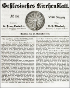 Schlesisches Kirchenblatt. Jg. 18, Nr. 48 (1852) + Beilage