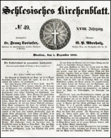 Schlesisches Kirchenblatt. Jg. 18, Nr. 49 (1852) + Beilage