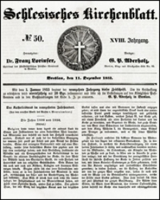 Schlesisches Kirchenblatt. Jg. 18, Nr. 50 (1852) + Beilage