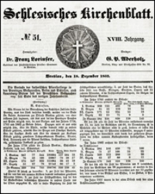 Schlesisches Kirchenblatt. Jg. 18, Nr. 51 (1852) + Beilage
