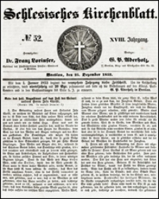 Schlesisches Kirchenblatt. Jg. 18, Nr. 52 (1852) + Beilage