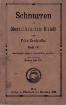 Schnurren in oberschlesischem Dialekt. H. 4