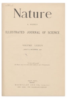Nature : a Weekly Illustrated Journal of Science. Volume 84, 1910 July 21, [No. 2125]